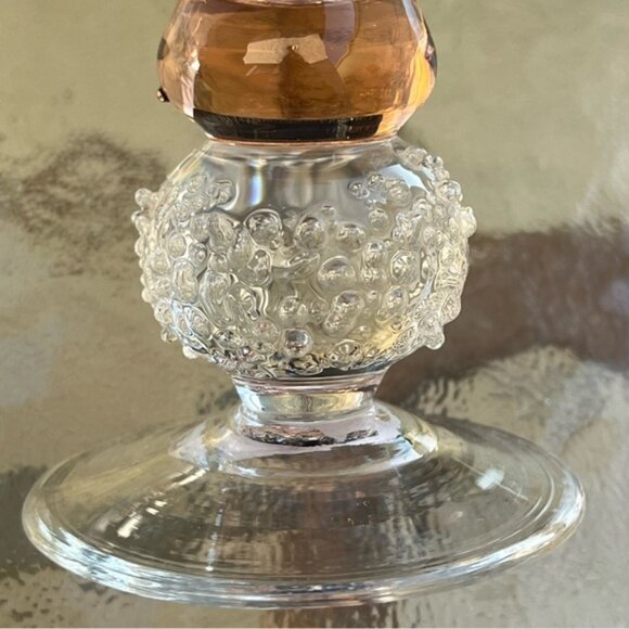 Bombay 6 Multicolored Champagne Flutes With Icy Ball Bubble Bead Stems Glasses - Picture 8 of 15